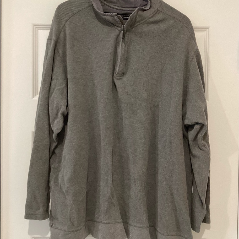 Roundtree & Yorke Light Gray Quarter-Zip Pullover